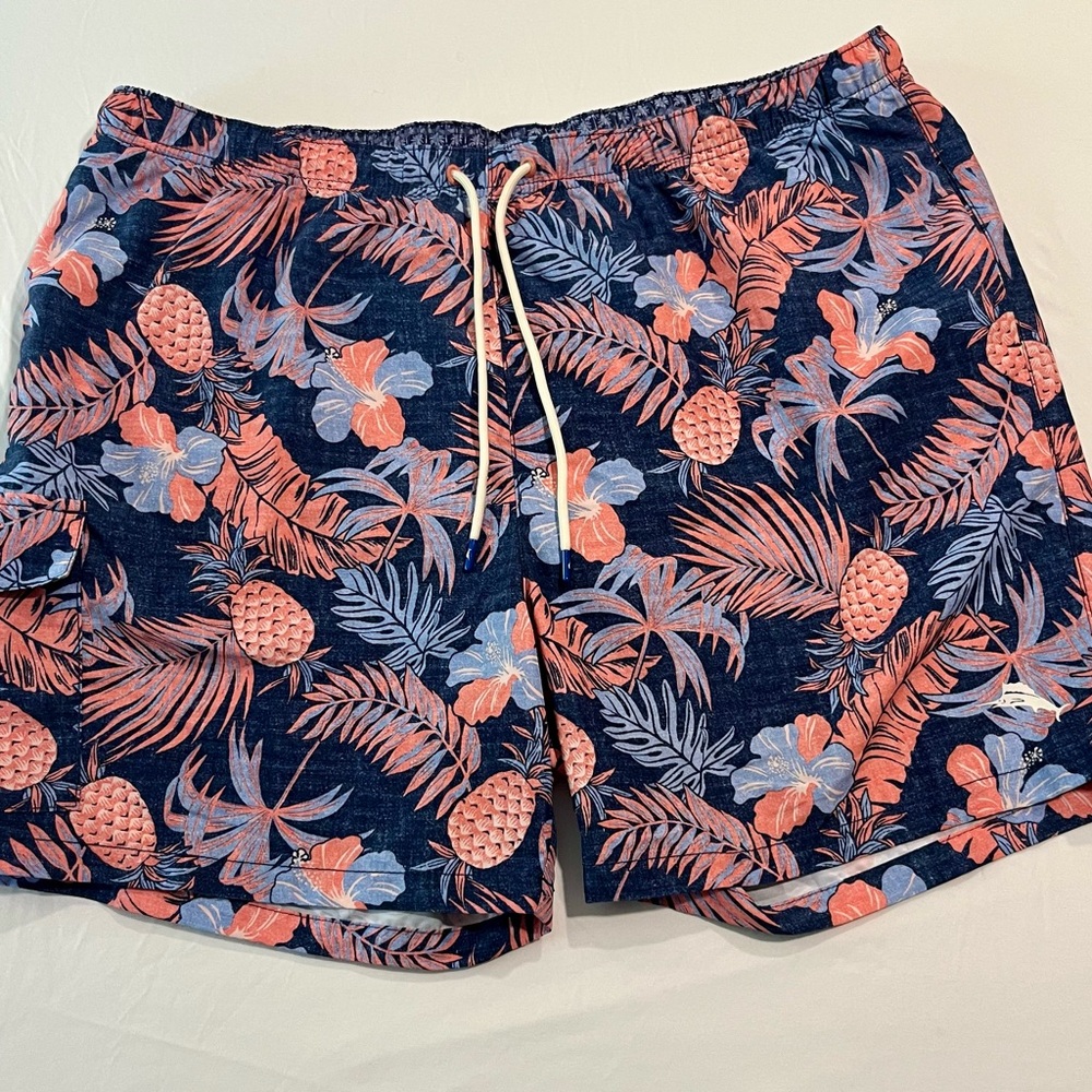 Tommy Bahama NAPLES MIDNIGHT CORAL XXL Ocean Deep Swim Trunks Tropical Navy